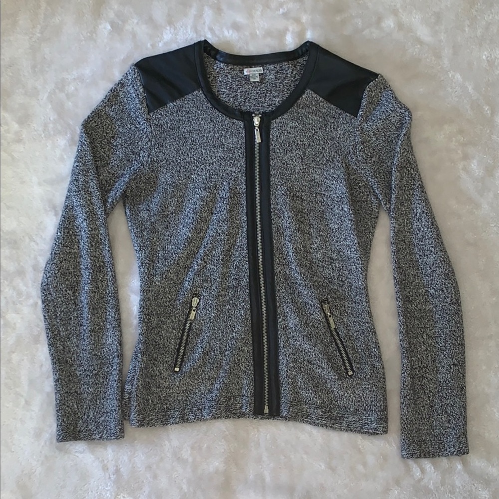Guess brand leather trimmed sweater